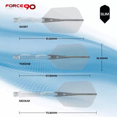 Mission Force 90 Moulded Flight & Shaft System - 3 Farben, Längen & Flightformen - Standard No2 - Short - Black - FutureDart