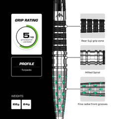 Mission Mantis R2.5 Steeldarts 95% Tungsten 22g, 24g - 22g - FutureDart