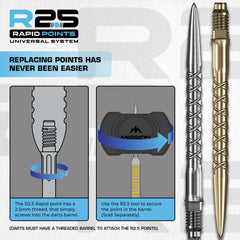 Mission R2.5 Rapid SC1 Steeldart Spitzen - Silber - 30 mm - FutureDart