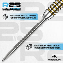 Mission R2.5 Rapid SC1 Steeldart Spitzen - Silber - 30 mm - FutureDart