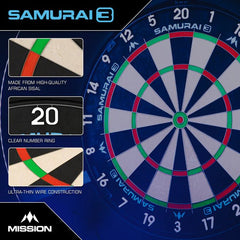 Mission Samurai 3 Dartboard - Ultrafeine Spinne - FutureDart