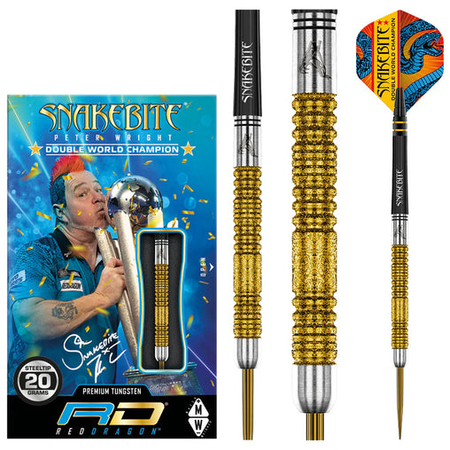 Red Dragon Peter Wright DOUBLE WORLD CHAMPION SE GOLD PLUS Steeldarts 20g, 22g, 24g