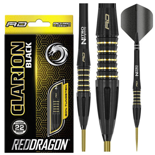 Red Dragon Clarion Black Steeldarts 22g, 24g, 26g - 22g - FutureDart