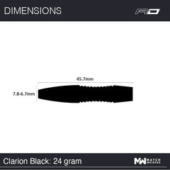 Red Dragon Clarion Black Steeldarts 22g, 24g, 26g - 22g - FutureDart