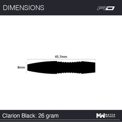 Red Dragon Clarion Black Steeldarts 22g, 24g, 26g - 22g - FutureDart