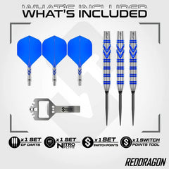 Red Dragon Gerwyn Price Iceman Blue 90% Switch Point Steeldarts 22g, 24g, 26g - 23g - FutureDart