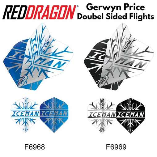 Red Dragon Gerwyn Price Iceman Double Sided Ying Yang Flights - F6968 - FutureDart