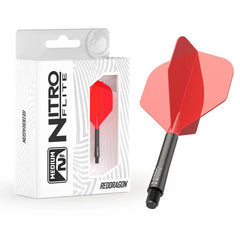 Red Dragon Nitro Flite Integrated Flight and Shaft No2 - Black - Red - Medium 25.5mm - FutureDart