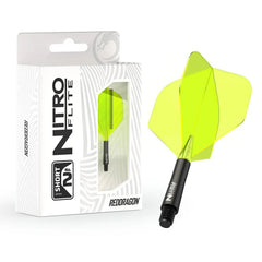 Red Dragon Nitro Flite Integrated Flight and Shaft No2 - Black - Yellow - Short 19.5mm - FutureDart