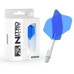 Red Dragon Nitro Flite Integrated Flight and Shaft No2 - White - Blue - Short 19.5mm - FutureDart