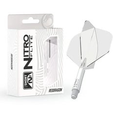 Red Dragon Nitro Flite Integrated Flight and Shaft No2 - White - Clear - Short 19.5mm - FutureDart