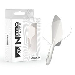 Red Dragon Nitro Flite Integrated Flight and Shaft No2 - White - White - Short 19.5mm - FutureDart
