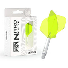 Red Dragon Nitro Flite Integrated Flight and Shaft No2 - White - Yellow - Medium 25.5mm - FutureDart