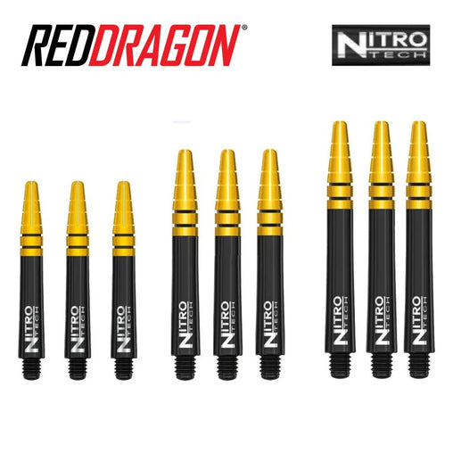 Red Dragon Nitrotech Ionic Shafts - Black Gold - Short 36 mm - FutureDart