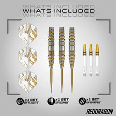 Red Dragon Paradym Darts – Gold & Silver Torpedo Steeldarts 23g, 25g - 23g - FutureDart
