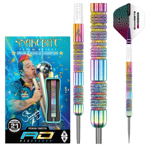 Red Dragon Peter Wright Snakebite Diamond Fusion Spectron SE Steeldarts 21g, 22g, 23g - 21g - FutureDart