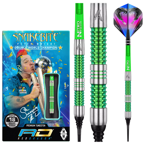 Red Dragon Peter Wright Snakebite Mamba 1 Softdarts 18g, 20g, 22g - 18g - FutureDart
