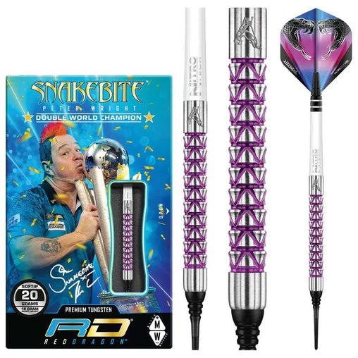 Red Dragon Peter Wright Snakebite Vyper Softdarts 20g, 21g, 22g - 20g - FutureDart