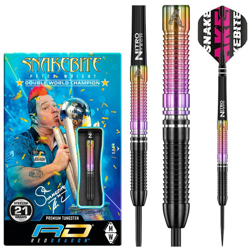 Red Dragon Peter Wright Snakebite World Champion SE 2020 Steeldarts 21g, 23g, 25g - 21g - FutureDart