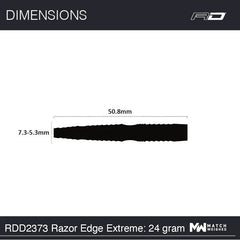 Red Dragon Razor Edge Extreme Steeldarts 21g, 22g, 23g, 24g - 24g - FutureDart