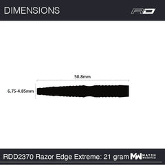 Red Dragon Razor Edge Extreme Steeldarts 21g, 22g, 23g, 24g - 24g - FutureDart