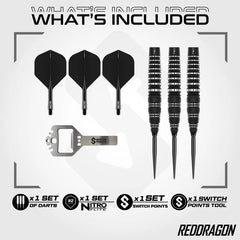 Red Dragon Sable 03 90% Bomb Switch Point Steeldarts 22g, 24g, 26g - 22g - FutureDart