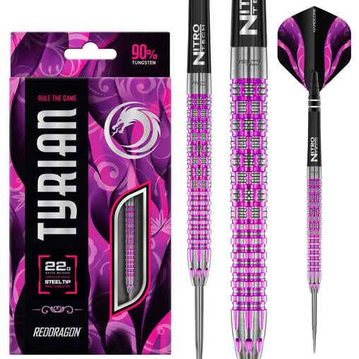 Red Dragon Tyrian Purple Steeldarts 22g, 24g - 22g - FutureDart