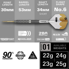 Target Redux 01 Swiss Point Steeldarts 22g, 23g, 24g, 25g