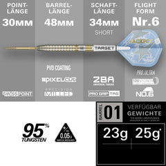 Target Adrian Lewis Showdown Swiss Points Steeldarts 23g, 25g - 23g - FutureDart
