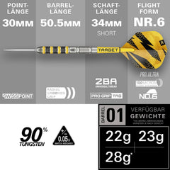 Target Buzz 01 Swiss Points Steeldarts 22g, 23g, 28g - 22g - FutureDart