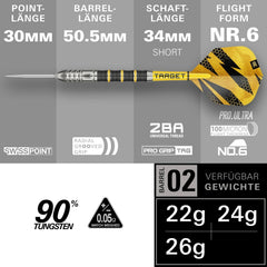 Target Buzz 02 Swiss Points Steeldarts 22g, 24g, 26g - 22g - FutureDart