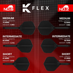 Target K - Flex Flight & Shaft System No.2 - No.6 Short - Intermediate - Medium - No.2 - Short - Red - FutureDart