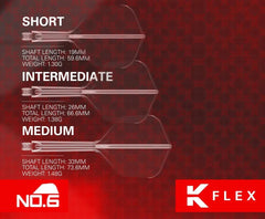 Target K - Flex NEON Flight & Shaft System No.2 - No.6 Short - Intermediate - Medium - No.2 - Short - Neon Pink - FutureDart