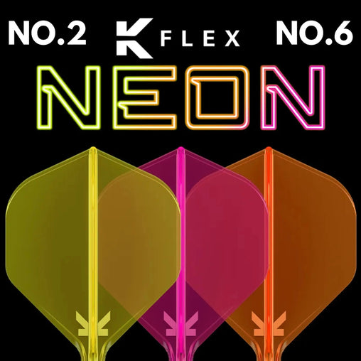Target K - Flex NEON Flight & Shaft System No.2 - No.6 Short - Intermediate - Medium - No.2 - Short - Neon Pink - FutureDart