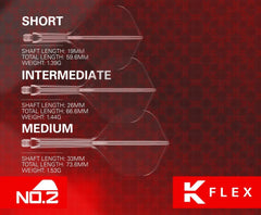 Target K - Flex NEON Flight & Shaft System No.2 - No.6 Short - Intermediate - Medium - No.2 - Short - Neon Pink - FutureDart