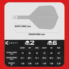 Target K-Flex Shift Flight & Shaft System No.2 - No.6 Short-Intermediate-Medium - No.2 - Short - Black- FutureDart