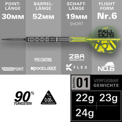 Target Luke Littler Nuke Fallout Swiss Points Steeldarts 22g, 23g, 24g - 22g - FutureDart