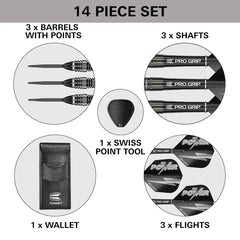 Target Phil Taylor Power 8 - Zero Black P8Z4 Swiss Point Steeldarts 21g, 23g, 25g - 21g - FutureDart
