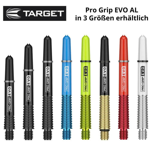 Target Pro Grip EVO AL Shafts - Black - Short 38mm - FutureDart