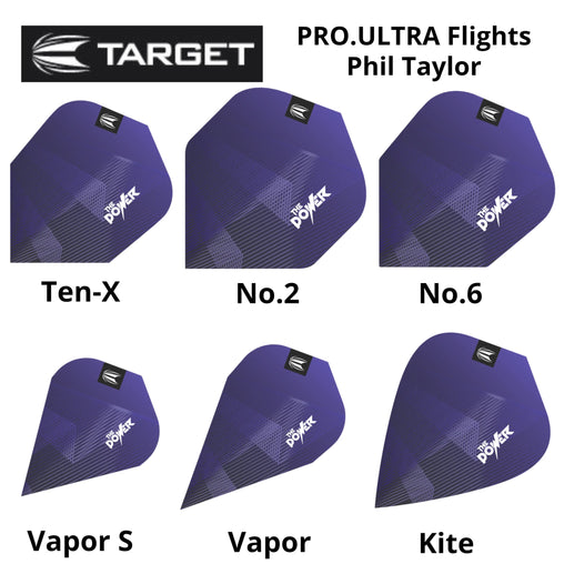 Target Pro.Ultra Phil Taylor Power GEN10 Flights - 3 Sets - Ten - X - FutureDart