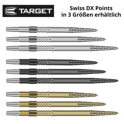 Target Swiss DX Point Silber, Schwarz, Gold - Silber - 26 mm - FutureDart