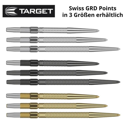 Target Swiss GRD Point Silber, Schwarz, Gold - Silber - 26 mm - FutureDart