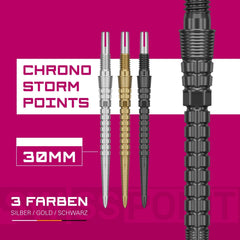 Target Swiss Point Chrono Storm Silber, Schwarz, Gold - Silber - 30mm - FutureDart