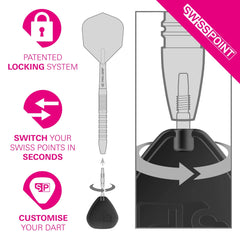 Target Swiss Point Signature RST Silber, Schwarz, Gold - Silber - 30 mm - FutureDart