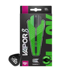 Target Vapor8 Black Green Swiss Point Steeldarts 22g, 24g, 26g - 22g - FutureDart