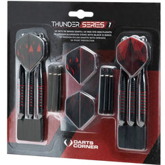 Thunder Series 1 - Steeldarts Brass - 2 Sets Darts - M3 - Black & Red - 23g - FutureDart