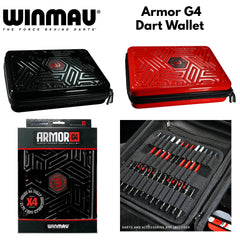 Winmau Armor G4 Dart Wallet Dartcase - Dartkoffer - Darttasche - Schwarz - FutureDart