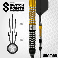 Winmau Exion Switch Point Darts - Parallel Steeldarts 22g, 23g, 24g - 22g - FutureDart