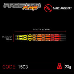 Winmau Firestorm Flame Steeldarts 21g, 23g, 25g - 25g - FutureDart