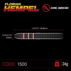 Winmau Florian Hempel 85% Steeldarts 22g, 24g - 24g - FutureDart
